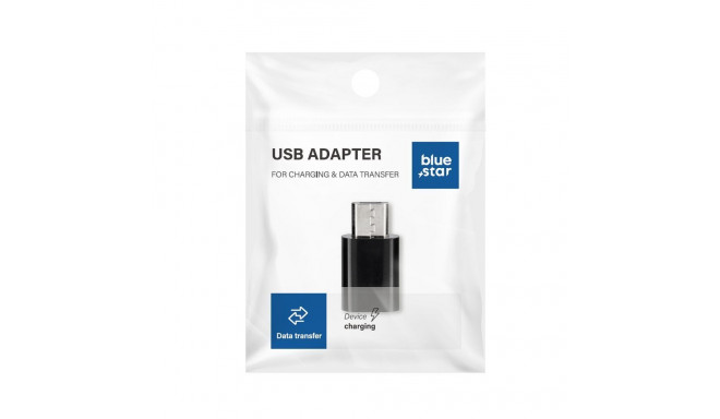 Adapter Type C to Micro USB Blue Star - black
