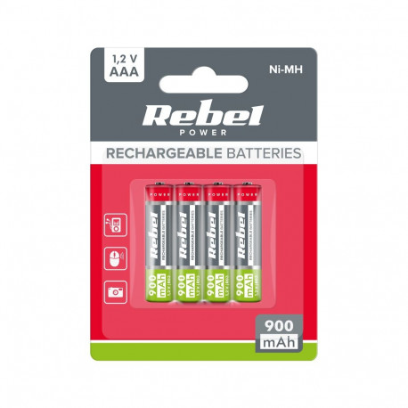 Rebel akud AAA 900mAh Ni-MH 1,2V 4tk R3