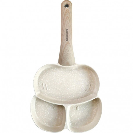 Klausberg pann KB-7825 3-osaline nakkumatu kattega puidust käepidemega 24x19x2,5cm, beež