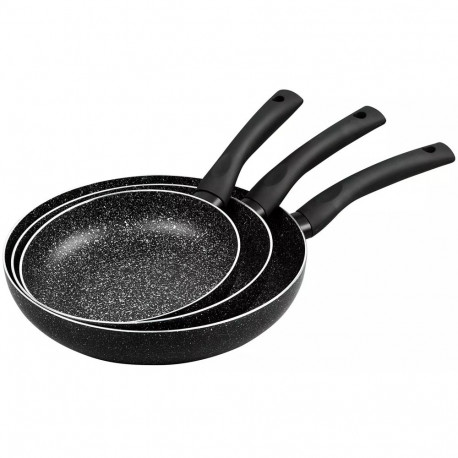 Patelni aluminium, zestaw 3 elementy, czarny marmurek śr.20/24/28cm,kinghoff