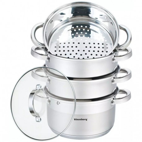 Garnek na parę stal, zestaw 5 elementów śr.20cm klausberg