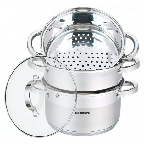Garnek na parę stal, zestaw 4 elementy śr.20cm klausberg