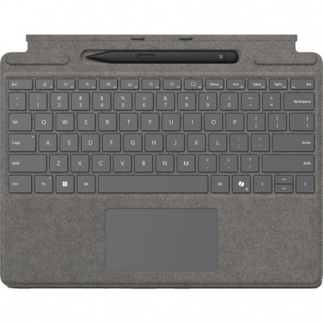 Microsoft Surface Pro Keyboard with Slim Pen (platinum, DE layout, for Surface Pro (11th Edition)/10
