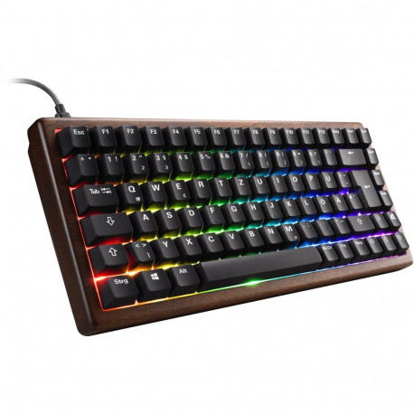 SKILLER SGK50 S3 Wood PBT (holz/schwarz, ES-Layout, Gateron G Pro 3.0 Yellow)