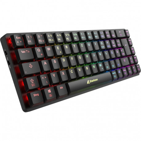 Sharkoon PureWriter W65 (black, DE layout, Kailh Choc V2 Low Profile Red)