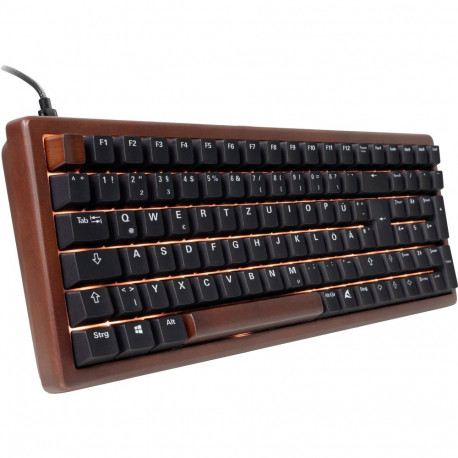 Sharkoon SKILLER SGK50 S2 Wood PBT (wood/black, DE layout, Gateron G Pro 3.0 Yellow)