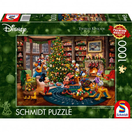 Thomas Kinkade Studios: Disney - Mickey & Minnie Trimming The Tree (1000 Teile)