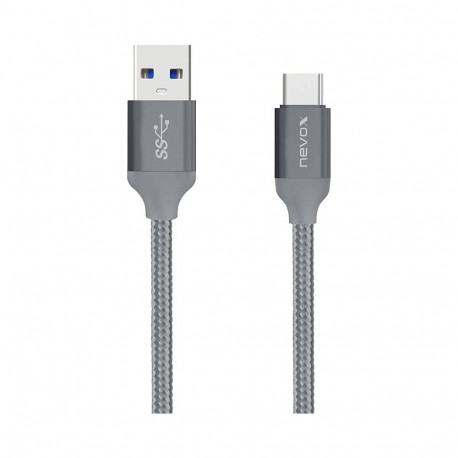 USB 3.2 Gen 1 kaabel USB-A pistik > USB-C pistik 2Meter punutud, hall