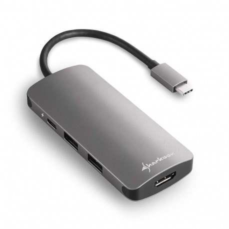 mitmeportiline USB 3.0 USB-C adapter HDMI MicroSD SD, tumehall