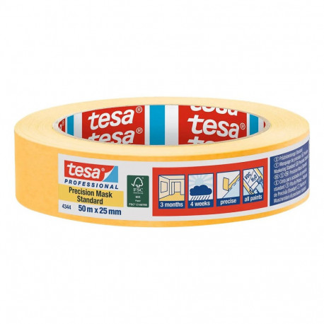"Tesa Kreppband 50m x 25mm Stand.Prec.gelb 04344"