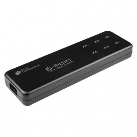 "GoodConnections USB Desktop Schnellladestation 120W 6-Port USB-C QC4.0 Schwarz"