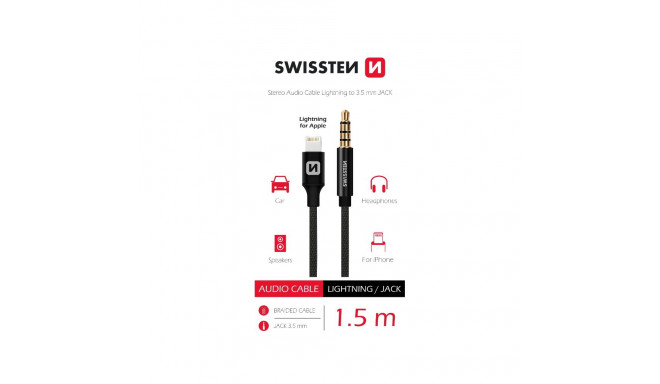 Swissten Textile Audio Adapter Lightning / 3,5 mm / 1.5m