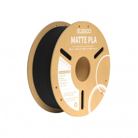 3D Printer Filament - ELEGOO PLA Matte 1.75mm 190-230°C Black