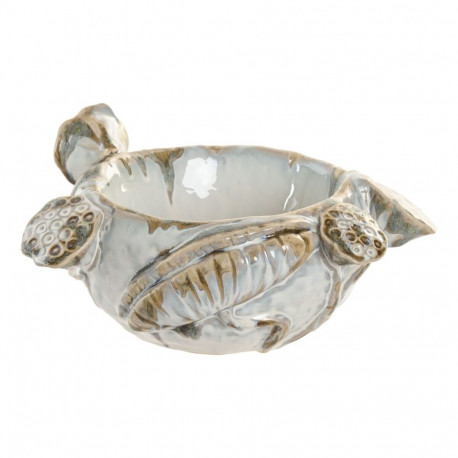 Lauakaunistus Home ESPRIT Sinine Valge Keraamiline 28 x 25 x 13 cm