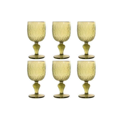 Set of cups Home ESPRIT Green Crystal 250 ml (6 Units)