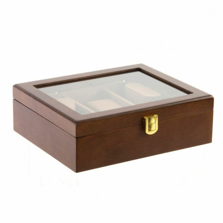 DKD Home Decor jewelry box Crystal MDF 21x18x8cm, brown