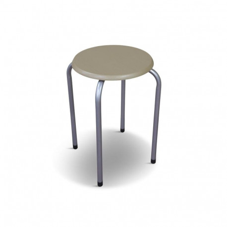 DEMET STACKING STOOL BEECH SEAT SILVER