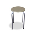 DEMET STACKING STOOL BEECH SEAT SILVER