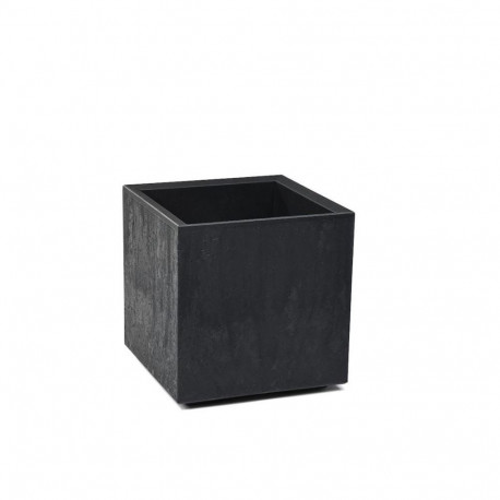 Plastist lillepott Karo 30x30x30cm, must