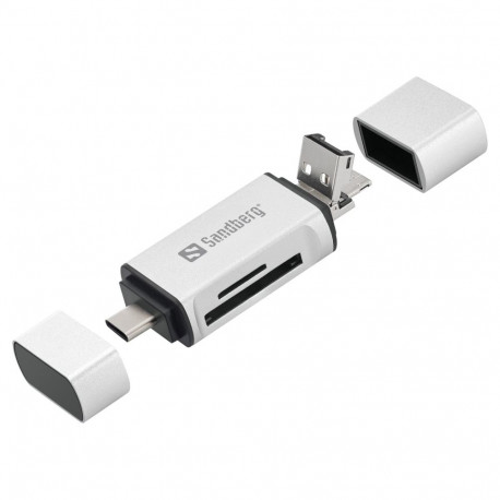 "SANDBERG Card Reader USB-C+USB+MicroUSB"