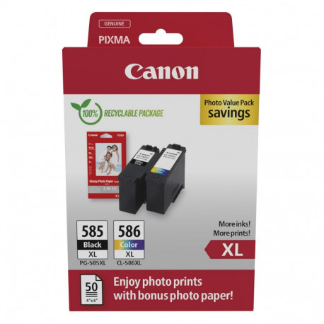 "Canon PG-585XL/CL-586XL Photo Value Pack - 2er-Pack - Hohe Ergiebigkeit - Schwarz, Farbe (Cyan, Mag