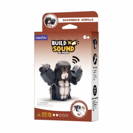 MierEdu Build and Listen 3D Puzzle - Silverback Gorilla