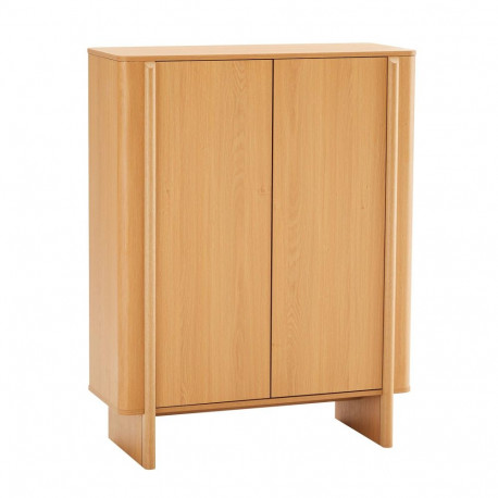 Highboard MORBEN 100x42xH130cm, melamine with oak decor