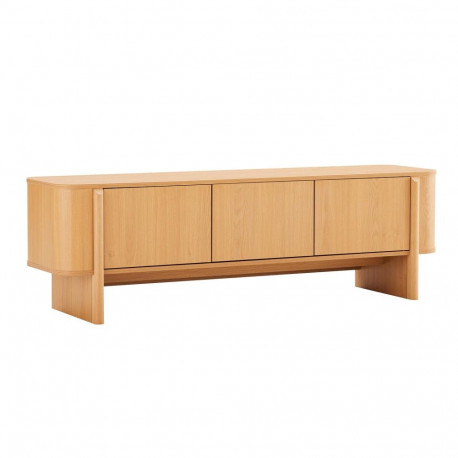 TV unit MORBEN 160x42xH50cm, melamine with oak decor