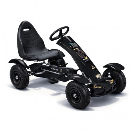 Pedaalidega gokart F618 sportlik täispuhutavad rattad 50kg, must