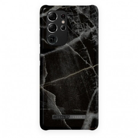 Mobiili tagakaas Ideal of Sweden Galaxy S21 Ultra, Black Thunder Marble