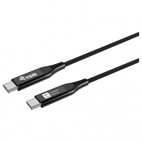 "Equip Kabel USB-C4.0->C Slim PD240W St/St 1.20m schwarz"