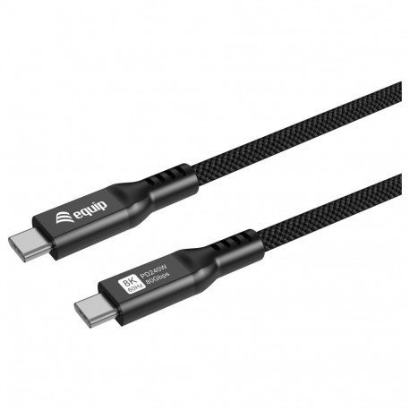 "Equip Kabel USB-C4.0->C 80Gbps PD240W St/St 2.00m schwarz"