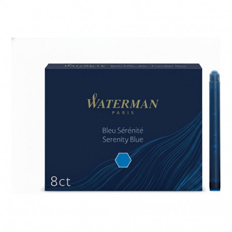 "WATERMAN Tintenpatrone Stand. Serenity Blue 8 Stück"
