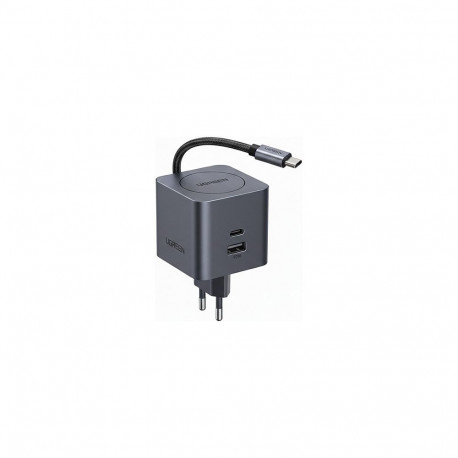 UGREEN X614 45W GaN kiirlaadija 1x USB-C 1x USB-A 1x väljatõmmatav USB-C kaabel