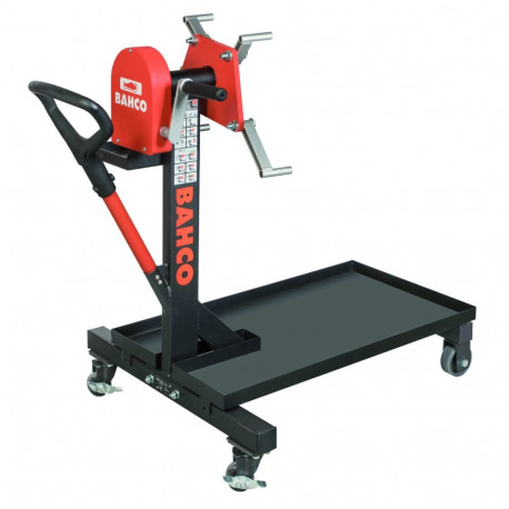 Bahco BH8AC2-500 engine stand – 500 kg load capacity, 70:1 gear ratio, swivel retractable rubber-coa