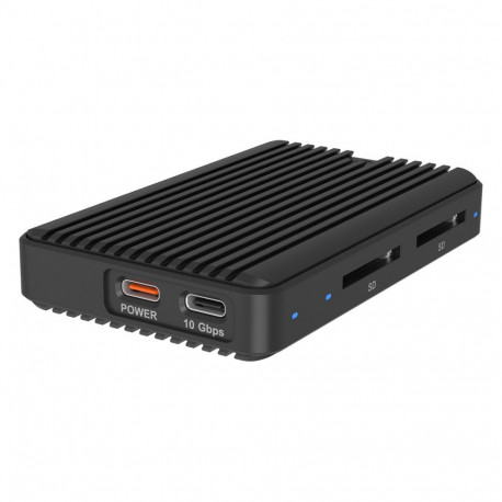 "ICY BOX M.2 NVMe/SATA SSD Gehäuse mit Kartenleser 2x SD 4.0, Host USB 3.2 Gen 2 Type-C+A 10 Gbit/s"
