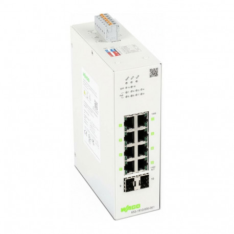 "WAGO 852-1813/000-001 Lean-Managed-Switch 8 Port 1000Base-T 2-Slot 1000Base-SX/L"
