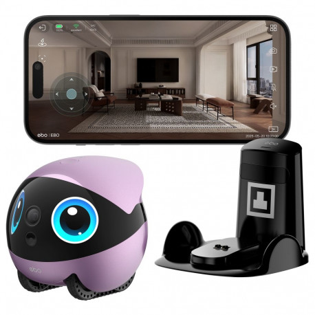 "ENABOT EBO Air 2 Plus 3K Kamera Nachtsicht WLAN App Tierroboter Pink"