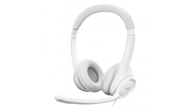 "Logitech H390 Headset on-ear wired USB-A off-white"