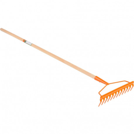 Flo RAKE 35757, 12 teeth, 142cm, lacquered steel head, wood handle, GRD