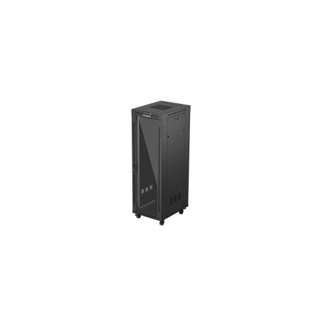 RACK CABINET 19" FREE-STANDING 37U/600X800 (FLAT PACK) WITH GLASS DOOR LCD BLACK LANBERG V2