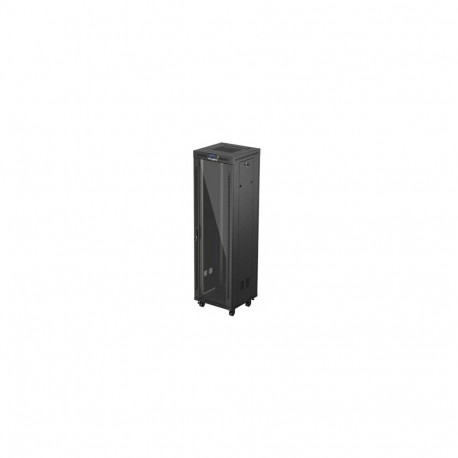 RACK CABINET 19" FREE-STANDING 42U/600X600 (FLAT PACK) WITH GLASS DOOR LCD BLACK LANBERG V2