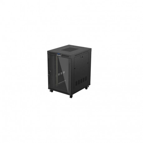 LANBERG 19" serverikapp 22U/800X1000 V2, vabaltseisev, lamepakendis, klaasuksega LCD, must