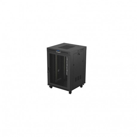 RACK CABINET 19" FREE-STANDING 22U/800X800 (FLAT PACK) WITH MESH DOOR LCD BLACK LANBERG V2