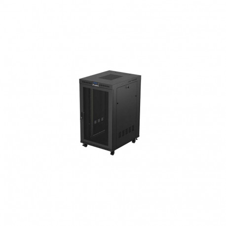 RACK CABINET 19" FREE-STANDING 27U/800X1000 (FLAT PACK) WITH MESH DOOR LCD BLACK LANBERG V2