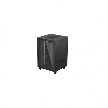 Lanberg rack-kapp 19" V2 22U/800x800, eraldiseisev, klaasuksega, LCD, lamepakendis, must