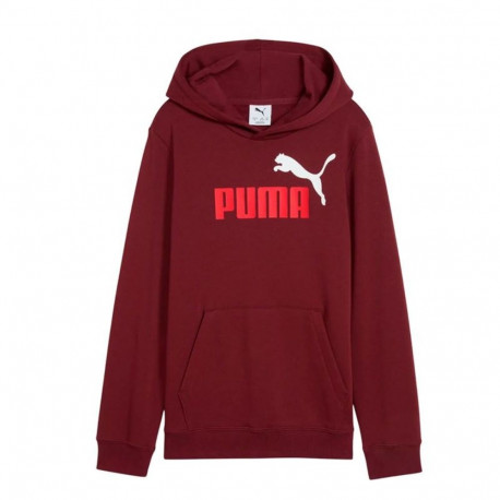 Tüdrukute kapuutsiga dressipluus Puma Essentials 2 Color No.1 Log Kastanpruun Tumepunane - 7-8 aasta