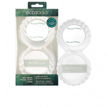 Ecotools meigipadjad Sea Gems Pearl Puff vutlari ja peegliga 2tk