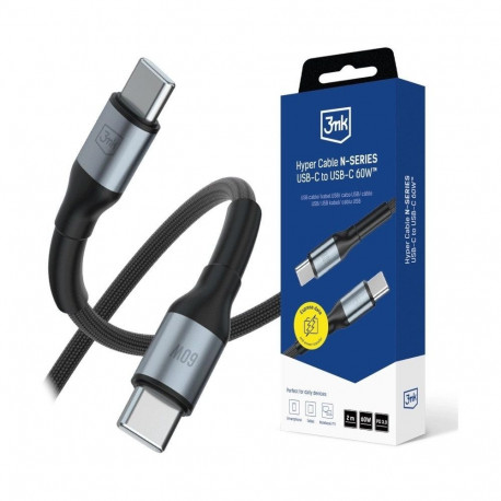 3mk Hyper Cable N-SERIES USB-C to USB-C 2m 20V/5A 100W Black