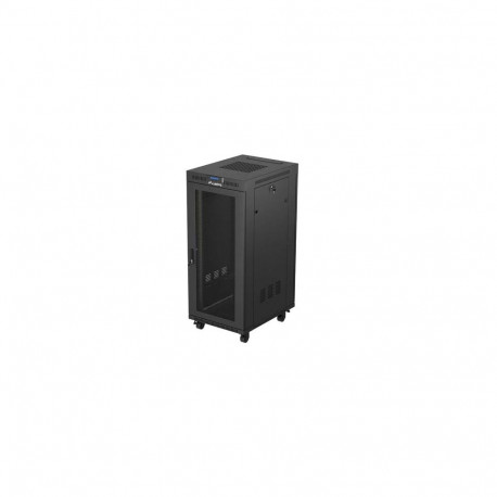LANBERG rack-kapp V2 19" 27U/600x800 eraldiseisev lamppakendis võrkuksega LCD, must